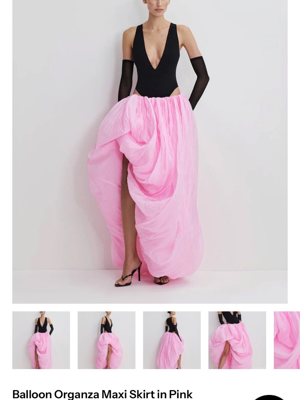 Selezza London Pink Organza Xs/ Black Top Size XXs/ black gloves